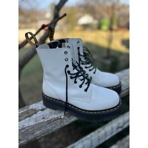 Dr. Martens 1460 Jadon Leather Platform Boots M8 W9.5 White